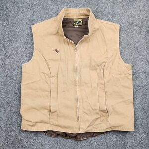 Wyoming Traders Vest Womens XL Beige Canvas Western Full Zip Lined Workwear